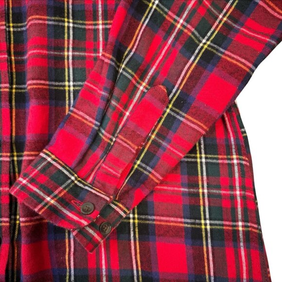 LL Bean Flannel Shirt Womens Size M Long Sleeve‎ Button Down Plaid Red - Picture 5 of 11